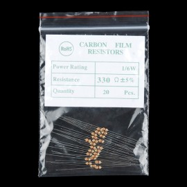 Резистор 330 Ом, 1/6 Вт, РТН - 20 штук
