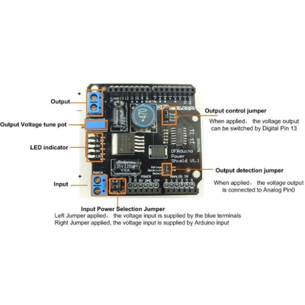 Плата Power Shield для Arduino