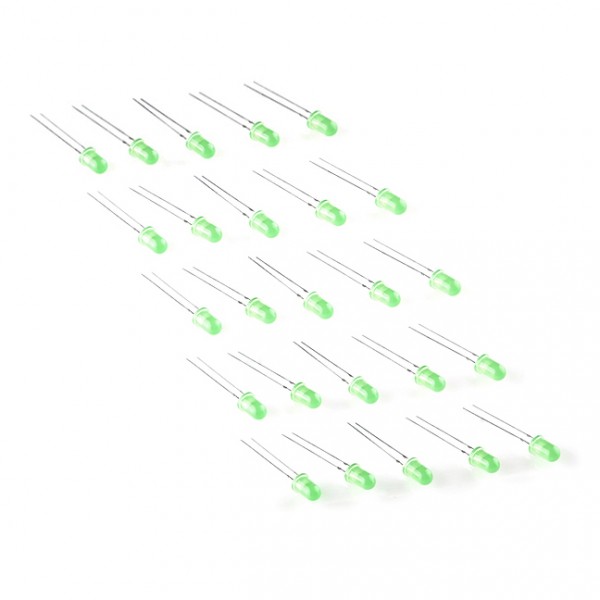 LED-индикаторы - Зеленые - 5 мм (25 штук)