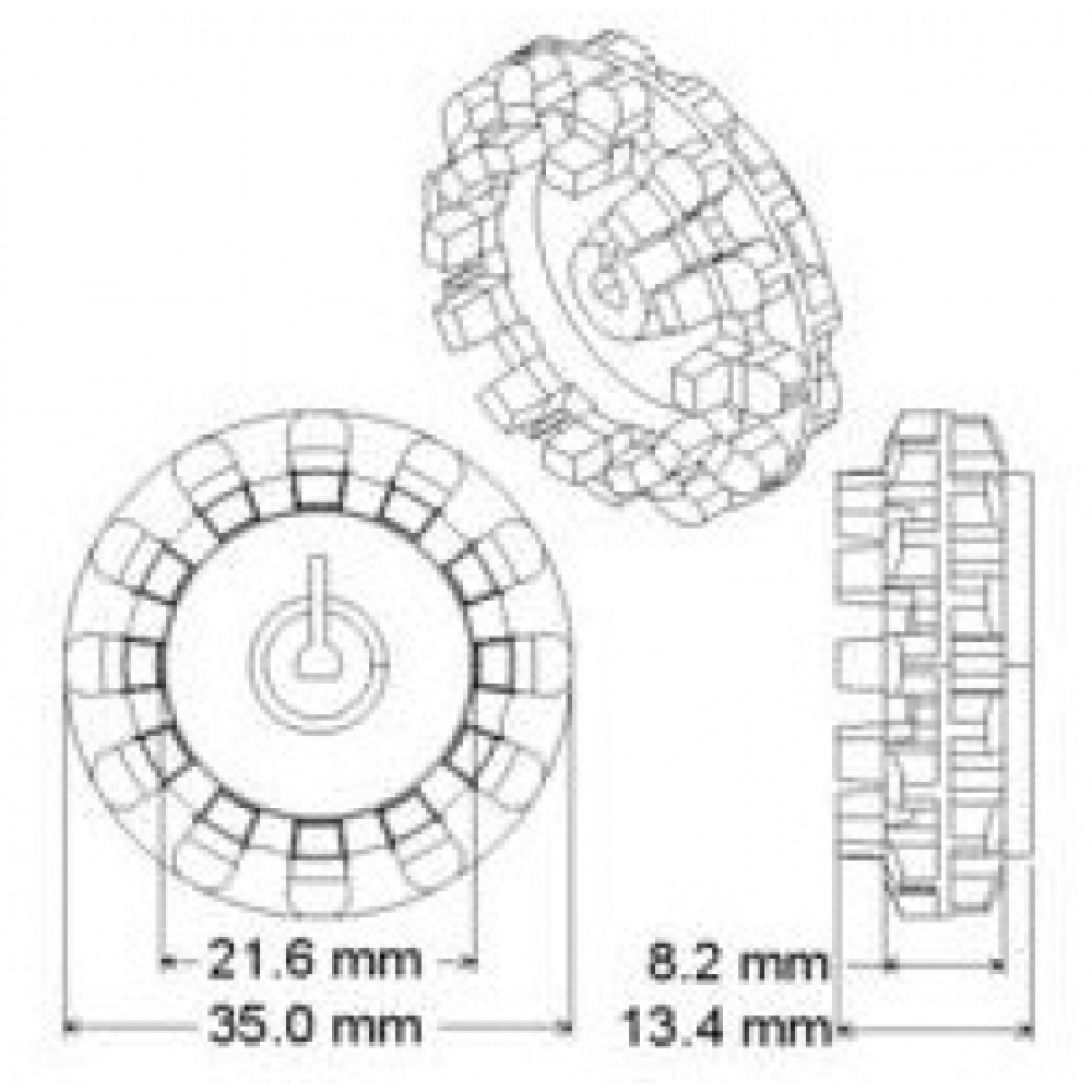 Колесо 42x19mm (2 шт) для платформы Arduino