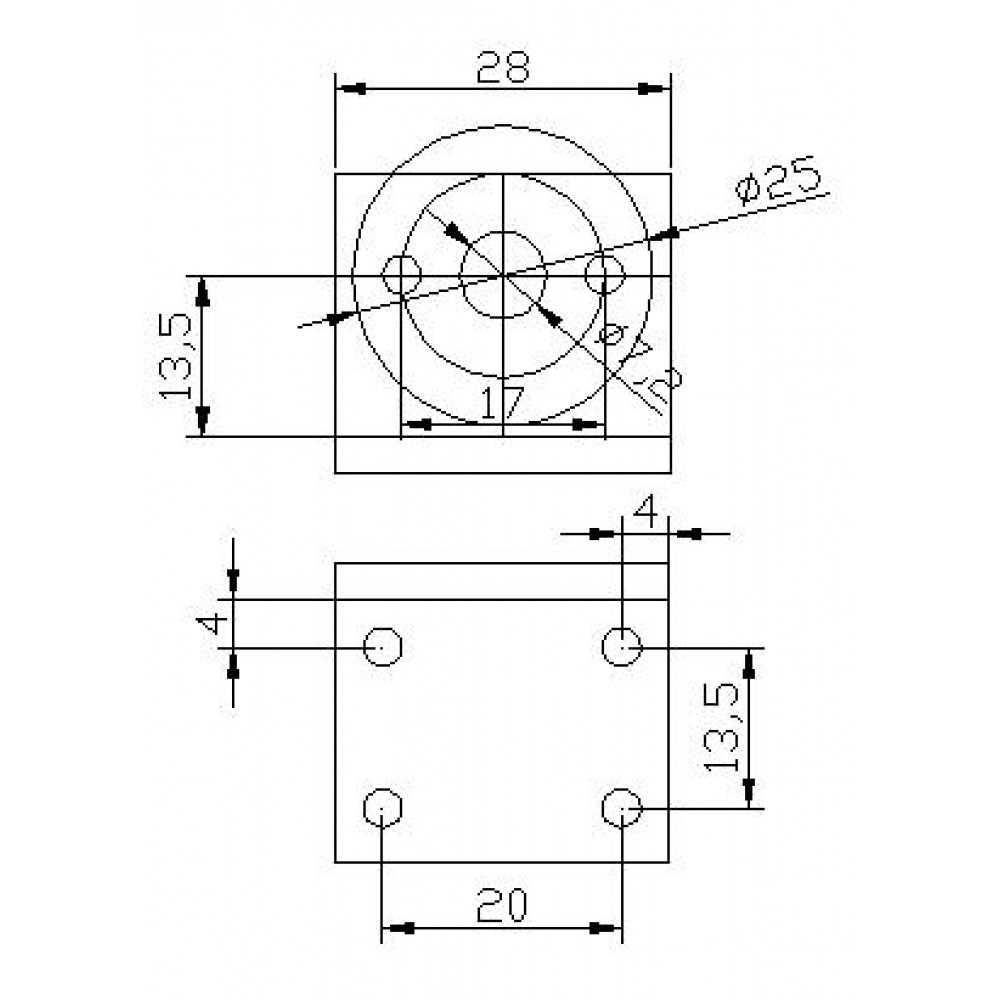 Фиксированный кронштейн 25mm Aluminiun Alloy Fixed Bracket