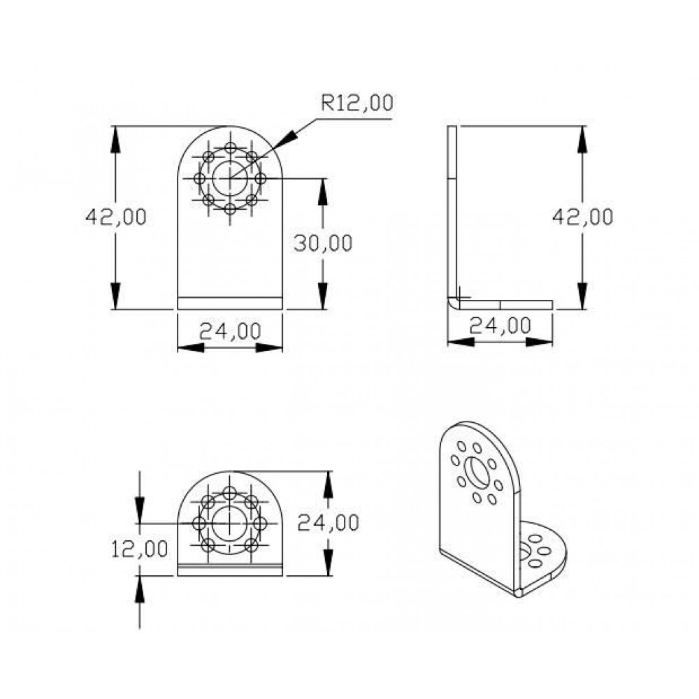 Серво кронштейн Aluminum L Type Connector Bracket