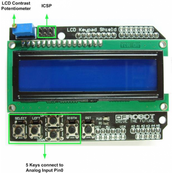 LCD keypad shield для Arduino (без LCD дисплея!)