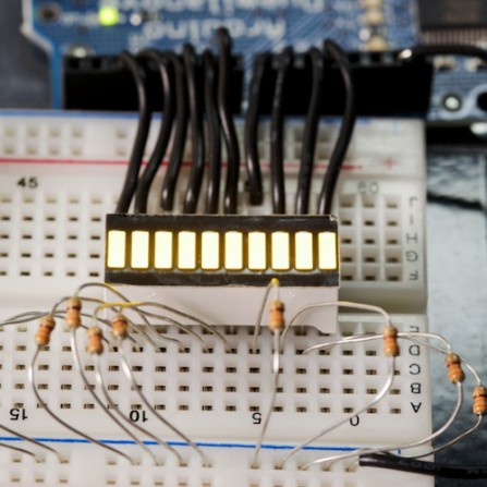 Желтый 10segment LED прогресс бар для Arduino