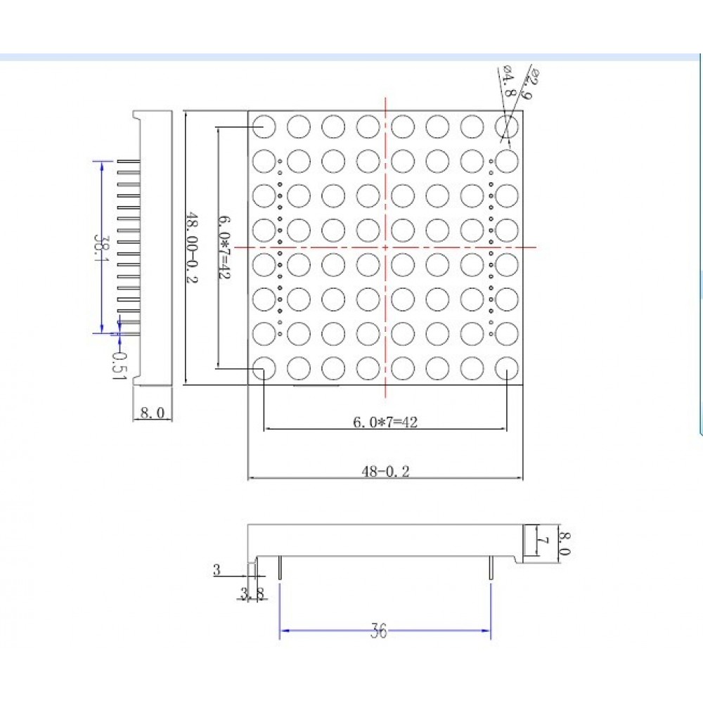 Матрица 60mm 8*8 LED яркий RGB circle для Arduino