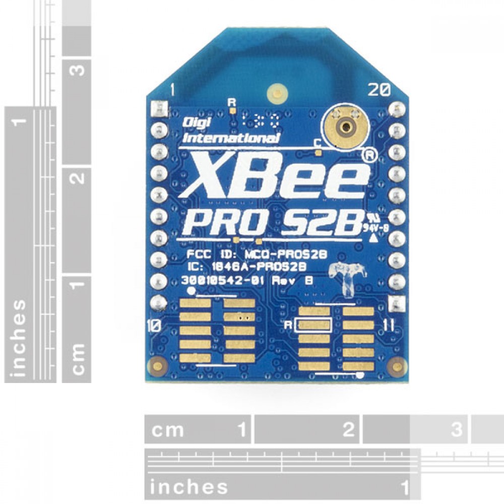 Модуль XBee Pro 63 мВт - PCB-антенна - Series 2B (ZigBee Mesh)