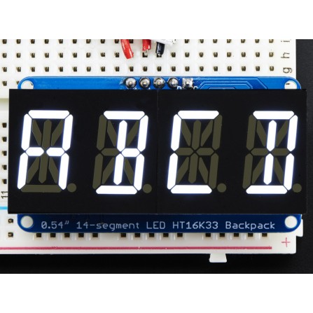 Экран 4-цифровой - Белый,  размер цифр 0.54" с I2C-блоком