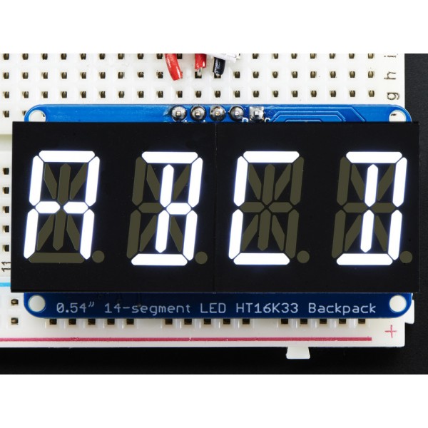 Экран 4-цифровой - Белый,  размер цифр 0.54" с I2C-блоком