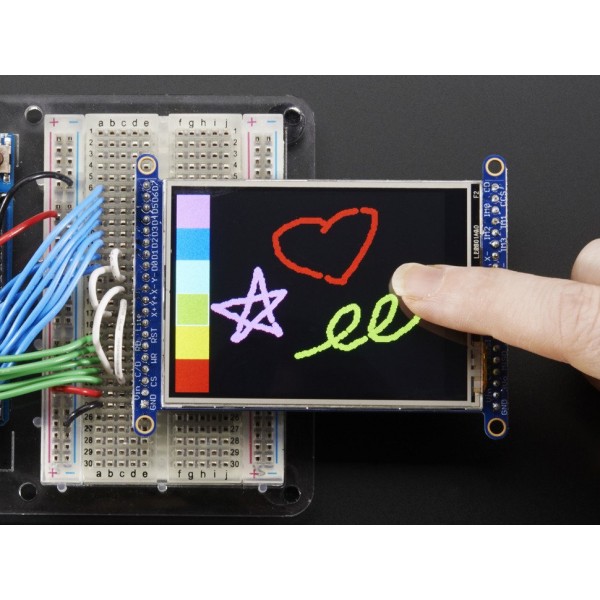 Экран 2.8" TFT LCD с тачскрином и разветвителем и разъемом MicroSD - ILI9341