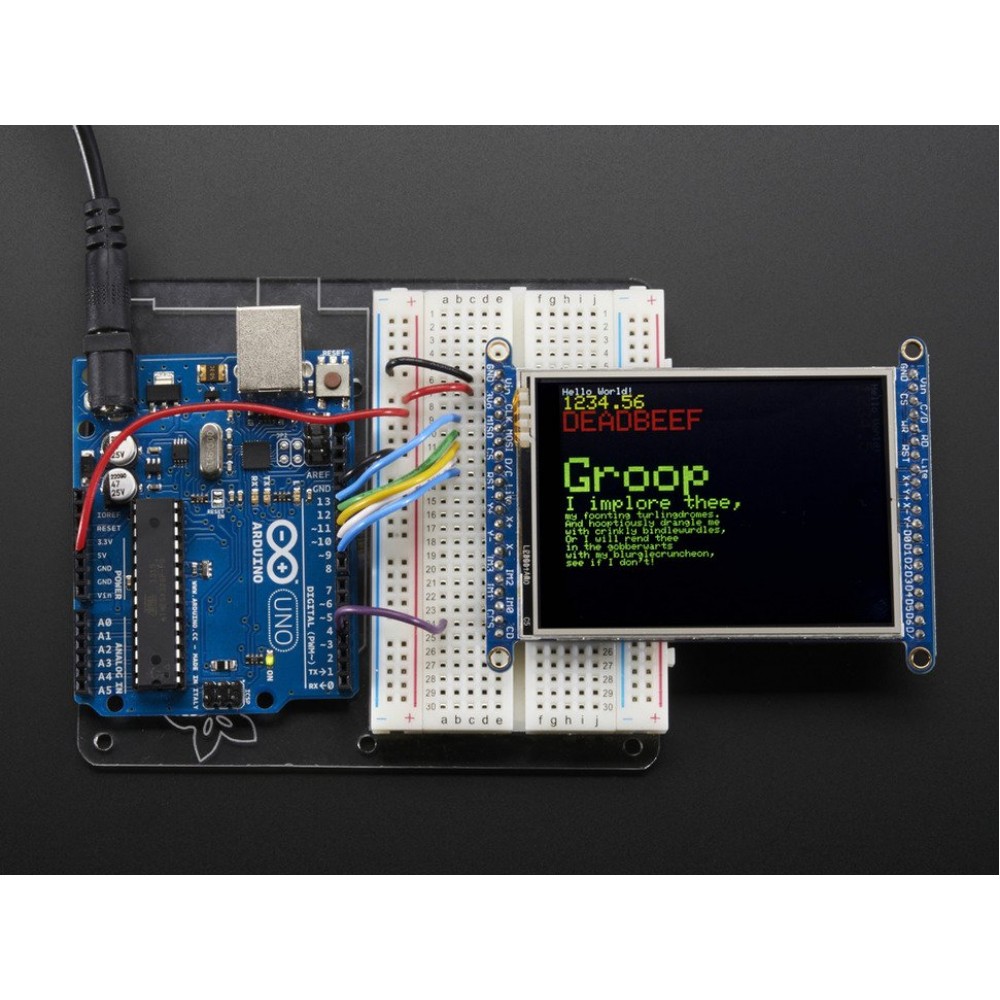 Экран 2.8" TFT LCD с тачскрином и разветвителем и разъемом MicroSD - ILI9341