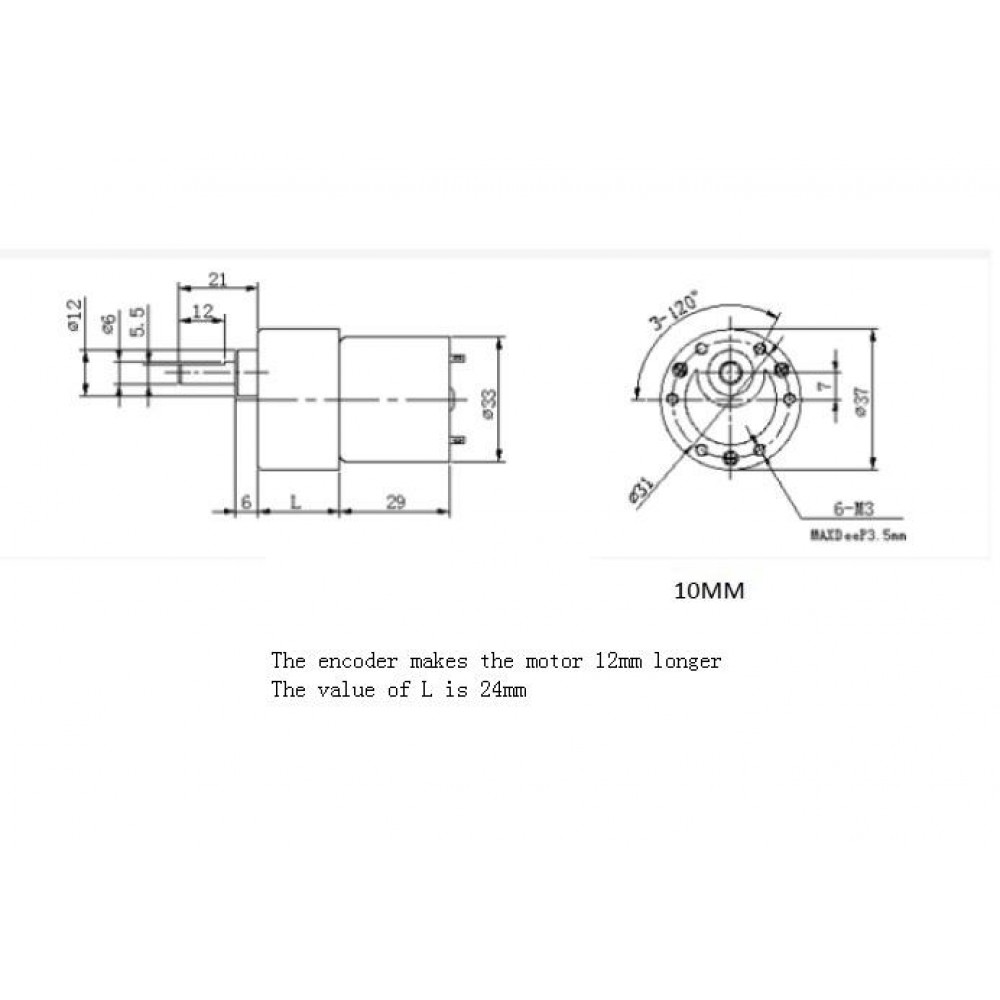 Мотор 12V Motor 251rpm с Энкодером Encoder Arduino