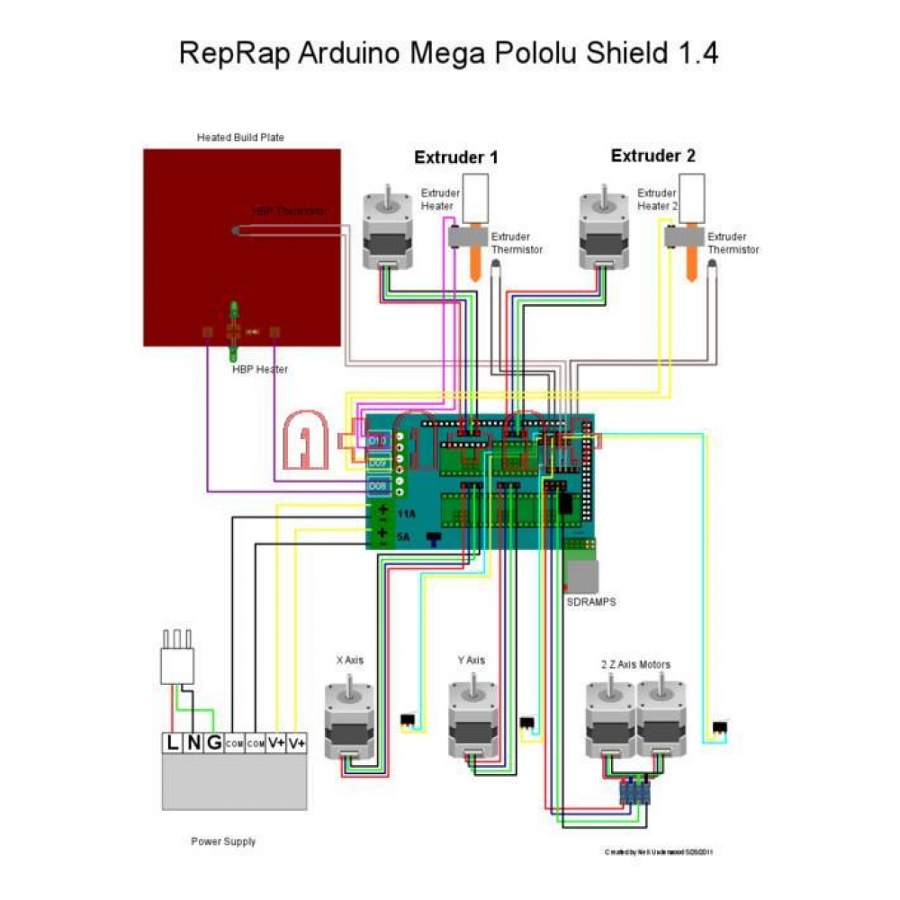Ramps 1.4 RAMPS 1.4 для Arduino Mega 2560-16 U2